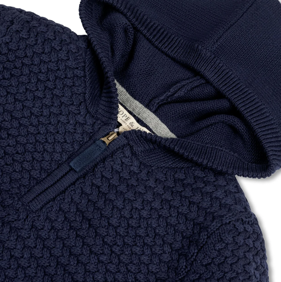 Hooded Half Zip Organic Sweater