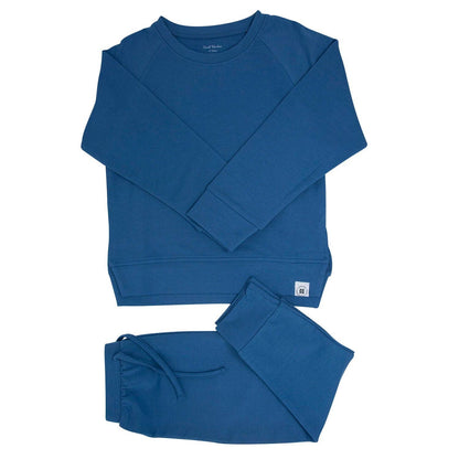 Crew Neck Jogger Set Captain Blue