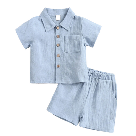 Button Down Short Set