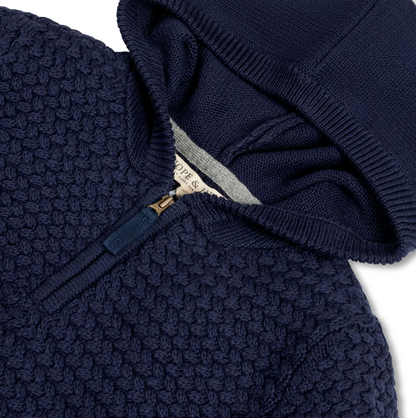 Hooded Half Zip Organic Sweater