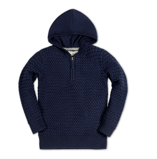 Hooded Half Zip Organic Sweater