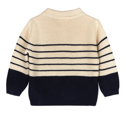 Knit Stripe Collared Set