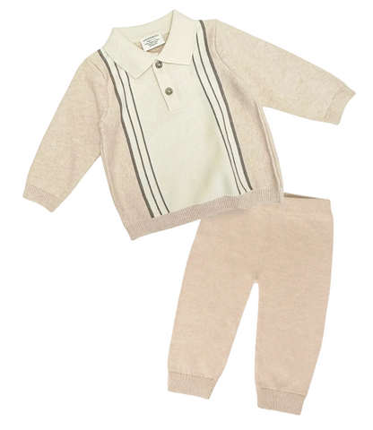 Knit Vertical Stripe Set