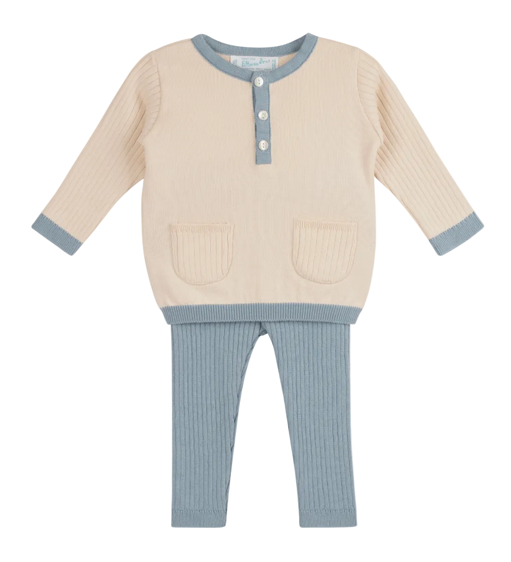 Henley Ribbed Knit Set