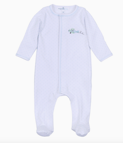 Emroidered Airplane Footie
