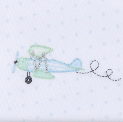 Emroidered Airplane Footie