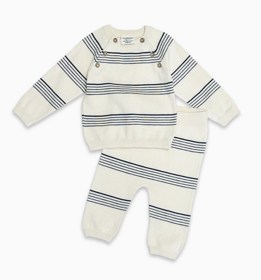 Stripe Knit Pant Set
