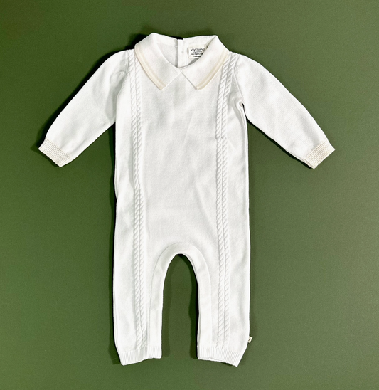 Cable Knit Collared Jumpsuit